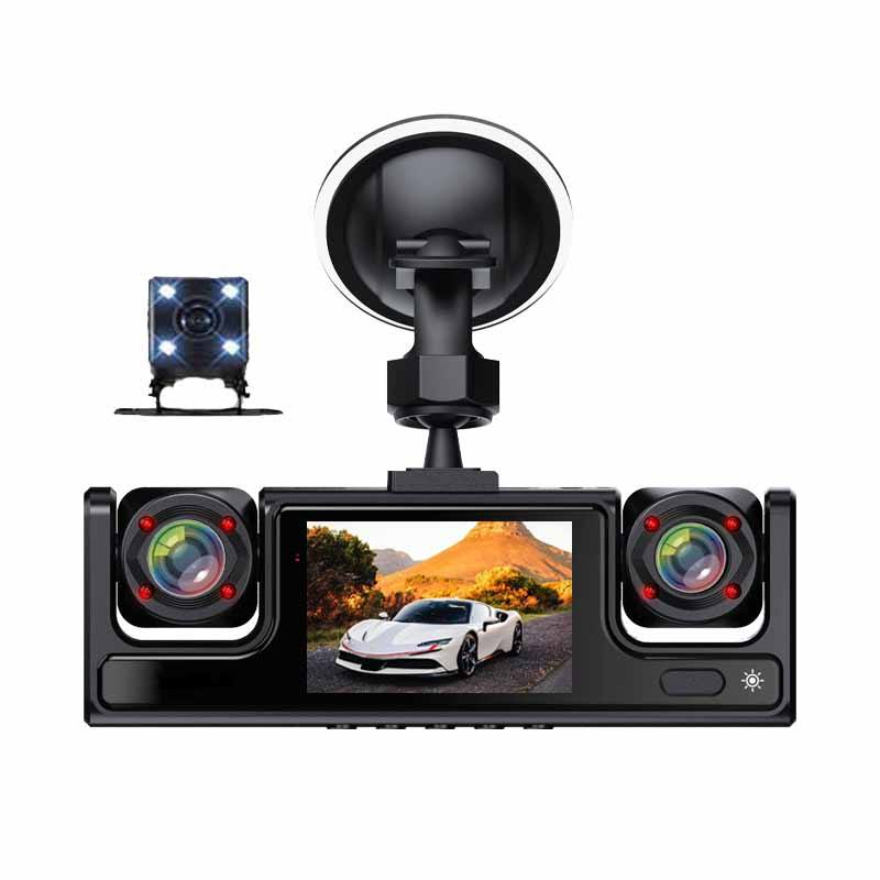 360 Derece Gece Görüşlü 4 Lensli Araç İçi Kamera Video Kaydedici Döngü Kayıt 1080p IPS Ekran Uzaktan Kumandalı Evrensel Uyumlu 